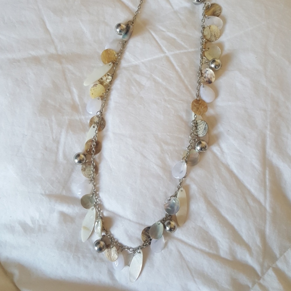 Fun Silver and Shell Long Necklace